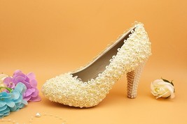 BaoYaFang 2021New Arrival Lace Women wedding shoes big size 36-41 Bridal party d - £44.56 GBP