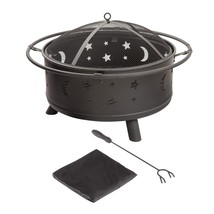 Fire Pit Set, Wood Burning Pit - Includes Screen, Cover and Log Poker- G... - £219.85 GBP