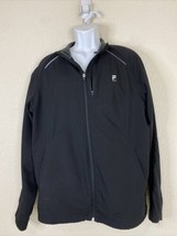 Fila Sport Men Size L Black Full Zip Softshell Jacket Zippered Arms - £10.07 GBP