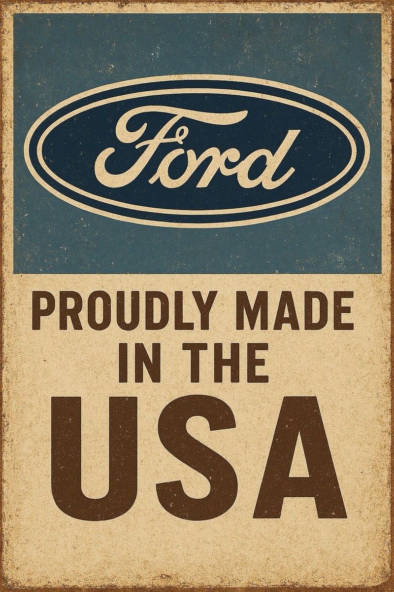 Ford USA Service  Genuine Parts Metal Sign 8x12in  Garage Car Mustang N - $24.74