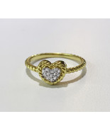David Yurman Yellow Gold Pave Diamond Petite Heart Ring - $793.13 CAD