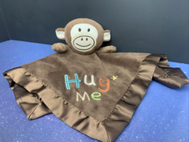 Circo Brown Monkey &quot;HUG ME&quot; Lovey Security Blanket Plush Stuffed Toy Target - £9.31 GBP