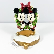 Disney 2009 Mickey & Minnie Mouse in Wreath Christmas Stocking Holder Hanger - £30.95 GBP
