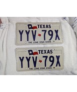 1990s Texas The Lone Star State License Plates Matching Set YYV 79X - €25,73 EUR