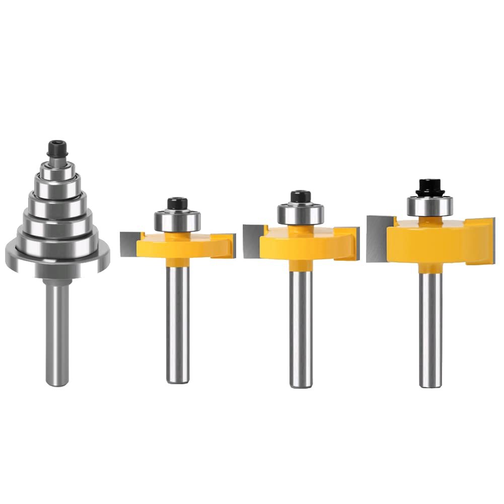 Wsoox 1/4 Inch Shank Rabbet Router Bit Set, 3 Pcs. Rabbeting, &quot; 1/2&quot; Bea... - $37.94