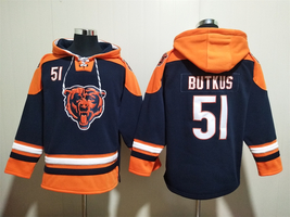 Dick Butkus #51 Chicago Bears Navy/Orange Lace-Up Pullover Hoodie - £48.82 GBP