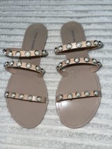 Steve Madden Yalsa Nude Plastic Pearl Sandals sz 9 new - £24.69 GBP