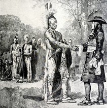 William Penn And Native Americans 1899 Victorian American History Epheme... - $19.99