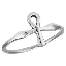Egyptian Ankh Ring 925 Sterling Silver Ancient Egypt Aunk Band Sizes 4-10 - £12.78 GBP