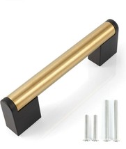 10pcs Fulgente Golden Cabinet Pulls Brushed Brass Stainless Steel 5&quot; hole center - £22.18 GBP