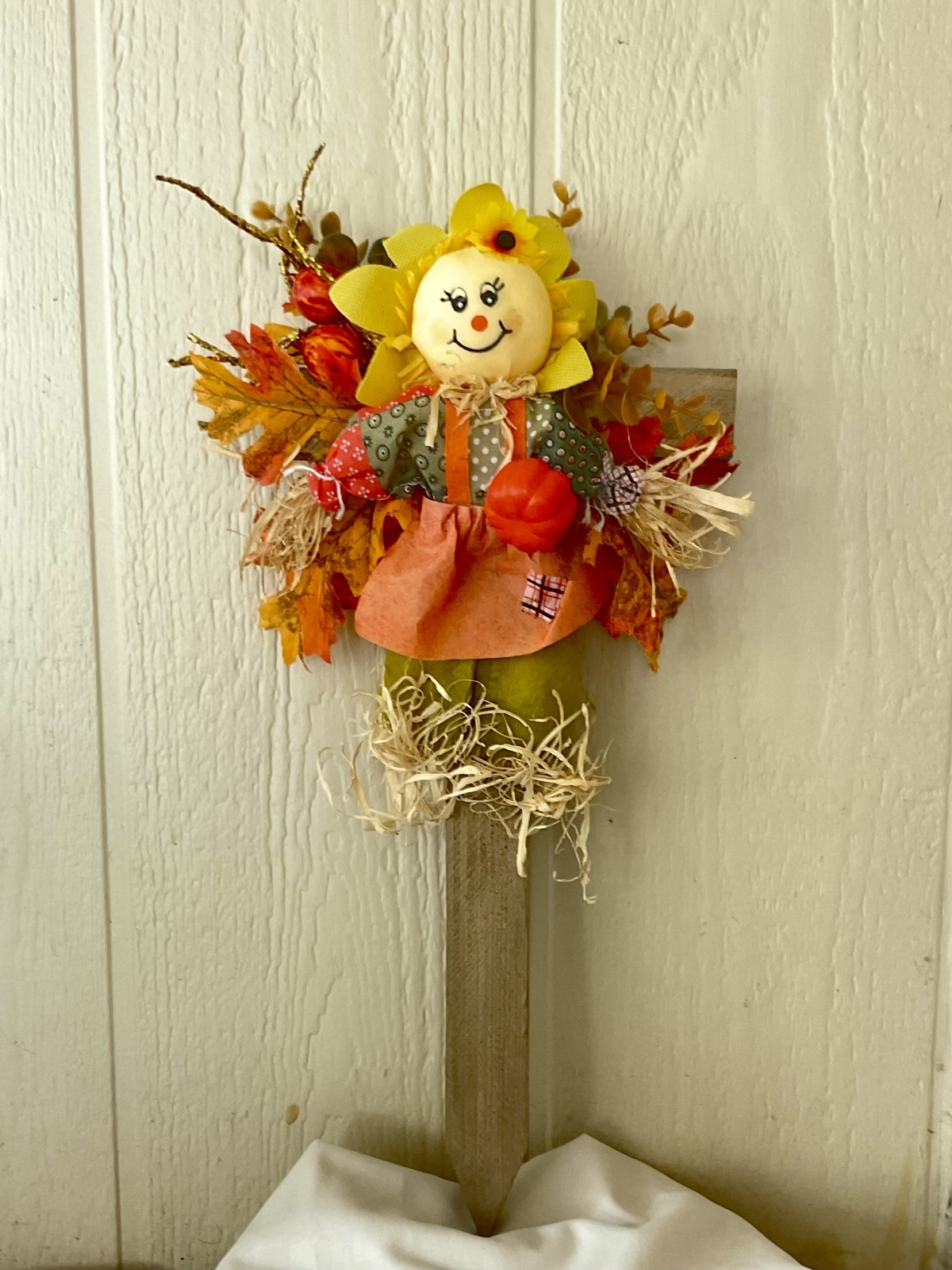 Fall Cemetery, flowers for grave, fall grave decoration, cross for grave... - $23.00