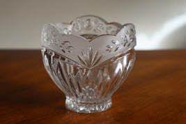 Vtg Oneida Southern Garden Crystal 3.75&quot; Votive Candle Holder Potpourri ... - $14.25