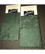 Ralph Lauren Rutherford Park Emerald Jacquard Green 2 Standard Shams ~New~ - $219.50 CAD