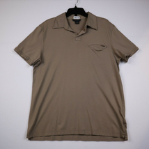 Banana Republic Shirt Mens L Brown Polo Fitted Pima Cotton Casual Short Sleeve - £18.11 GBP