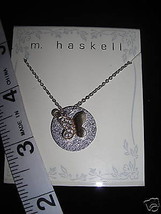 M. Haskell Double Pendant Rhinestone Butterfly Women&#39;s Necklace - £9.63 GBP