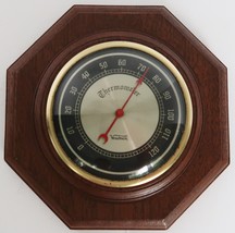 Vintage Verichron Thermometer Octagon Shaped Wooden Wall Mount - £31.45 GBP