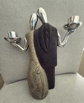 Mid Century Modern Forever Love Shabbat Candlestick by Copa Judaica 11&quot; ... - $24.75
