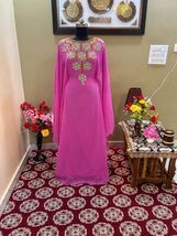 Farasha Islamic Kaftan Gown Dress Moroccan Hand Work Dubai Stylish Abaya... - $84.00