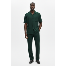Men 2pc Walking Leisure Suit Short Sleeves By DREAMS 256-24 Hunter Green image 2