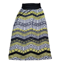 I.N. Studio Pull On Classy Long Maxi Skirt ~ Sz L ~ Black &amp; Green ~ Stretchy - £17.97 GBP