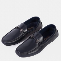 Pavia Navy Blue Leather Bit Drive Loafer Men Shoe image 6