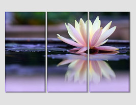 Lotus Flower Print Floral Canvas Art Gift For Wife Floral Decor Floral Wall Art  - £38.55 GBP