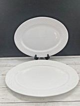 2 Vintage Gibson Embossed Oval Serving Platters 14x10.5 and 14.75x10.5 LOT OF 2 - £26.07 GBP