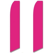 2 (Two) Pack Tall Swooper Flags Hot Pink Fuschia Solid Plain Color - £31.87 GBP