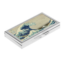 PILL BOX 7 Grid The Great Wave off Kanagawa Japanese Stash Metal Case Holder - £12.70 GBP