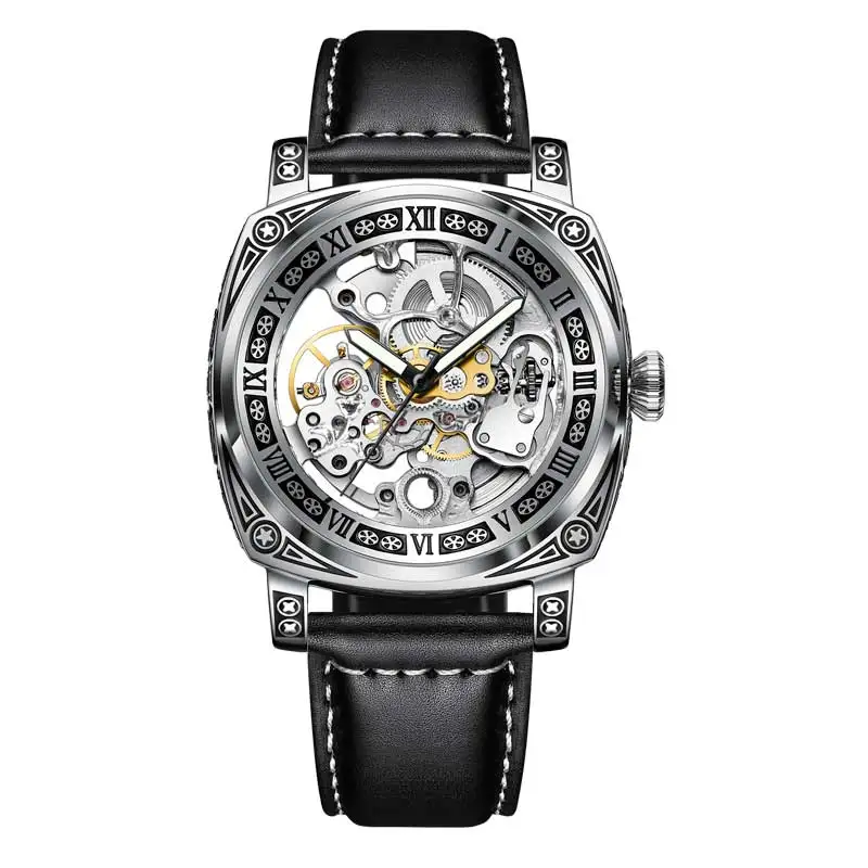Authentic Brand Carved Watches Fully Automatic men watches Hollowed Fashion Mech - £36.14 GBP
