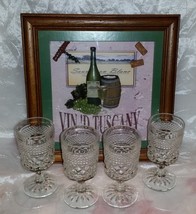 Vtg Anchor Hocking WEXFORD Claret Wine Glasses- Set 4- 5 3/8&quot; tall Stemm... - £5.55 GBP
