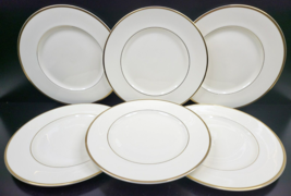 6 Royal Doulton Heather Dinner Plates Set Vintage Romance Gold Trim England Lot - £78.87 GBP