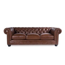 Chesterfield Sofa: Tufted Leather Nailhead - £2,024.07 GBP