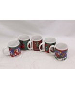 Christmas Mugs Riviera Van Meers Signature Set of 5 Xmas - $21.99 CAD