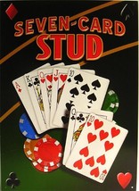 Seven Card Stud Cards Card Game Casino Gambling Metal Sign - £11.74 GBP