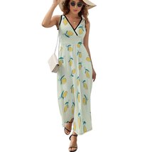 Mondxflaur Lemon Retro Summer Dresses for Women V-neck Sleeveless Long Dress - £28.85 GBP+