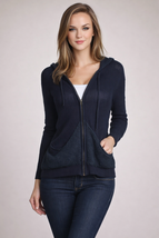 M-Rena Pointelle-Stitch Zip Up Light Weight Hoodie Sweater - $22.00