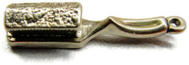 Handheld Brush Charm Pendant 925 Heavy Patina Vintage Sterling Silver Girls - $34.64