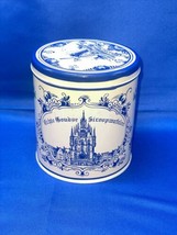 Vintage Tin Holland Molen Blue &amp; White Castle / Mill - 5” Height, 4” Dia... - $6.80