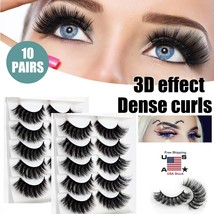 10Pairs 3D False Eyelashes Mink Wispy Cross Pop Long Thick Soft Fake Eye Lashes - £14.21 GBP