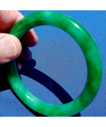 Earth mined Green Jadeite Jade Deco Bangle Antique semi Translucent Brac... - $607,704.53 MXN
