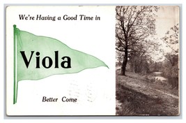 Pennant Banner Greetings From Viola Idaho ID 1912 DB Postcard P20 - $10.06