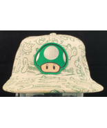 Super Mario Bros Hat-1 Up Mushroom Patch-green white-Strapback-Nintendo-... - $177.47 MXN