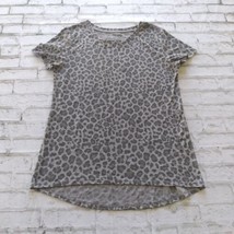 Zoe + Liv Womens T Shirt Medium Gray Animal Print Short Sleeve Tunic - $17.99