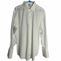 Brooks Brothers Madison French Cuff Dress Shirt 17 34 White Button Up Cotton - £72.55 GBP