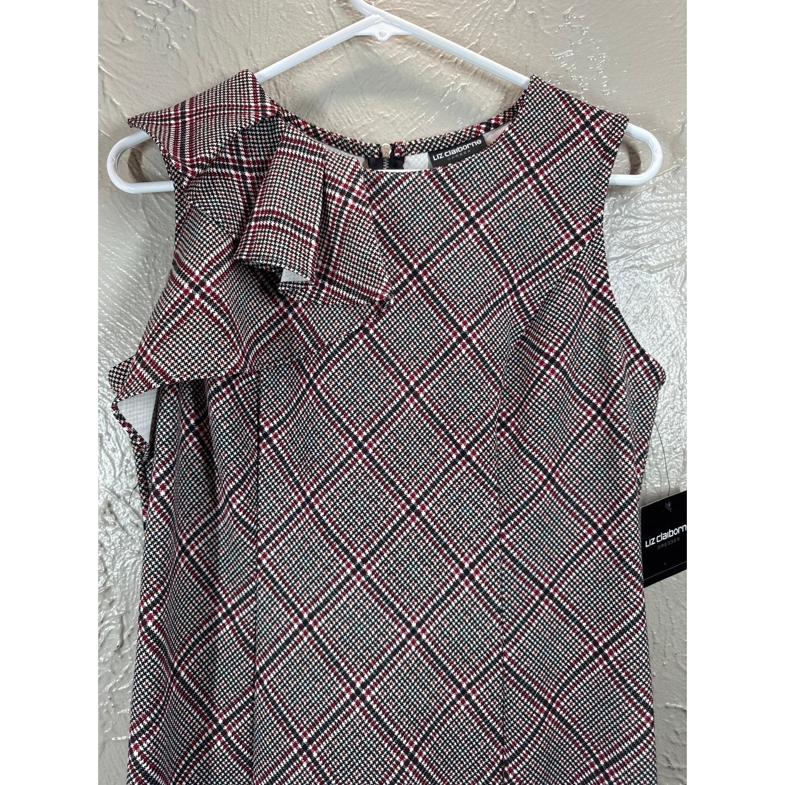 Liz Claiborne Dress Womens Pure Romance Red Black Plaid Size Small NWT  Item image 2