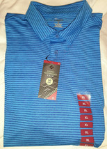 NWT Members Mark Striped Performance Polo Blue Men&#39;s Size XL - £14.96 GBP