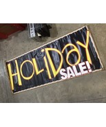 HOLIDAY SALE BANNER SIGN RETAIL STORE Black Yellow White 58 X 24in - £7.62 GBP