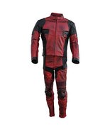 Bestzo Mens Deadpool Real Leather Motorcycle Suit with Armor Protection... - £317.95 GBP