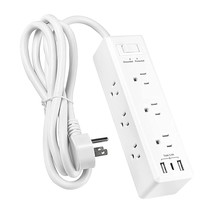 Surge Protector Power Strip With 9 Outlets 2 Usb-A 1 Usb-C(Total 3.4A), 3-Side O - £31.84 GBP